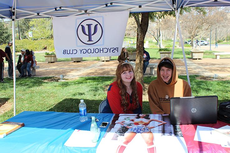 Students at a fundraising table.